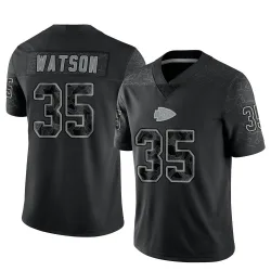 Kansas City Chiefs Men's Limited Black Reflective Jersey (35 Jaylen Watson)