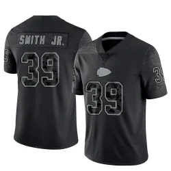 Kansas City Chiefs Men's Limited Black Reflective Jersey (39 Melvin Smith Jr.)