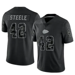 Kansas City Chiefs Men's Limited Black Reflective Jersey (42 Carson Steele)