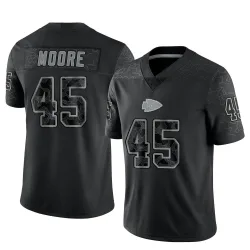 Kansas City Chiefs Men's Limited Black Reflective Jersey (45 Isaiah Moore)