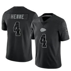 Kansas City Chiefs Men's Limited Black Reflective Jersey (4 Chad Henne)