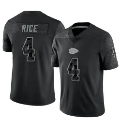 Kansas City Chiefs Men's Limited Black Reflective Jersey (4 Rashee Rice)