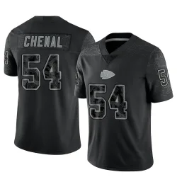 Kansas City Chiefs Men's Limited Black Reflective Jersey (54 Leo Chenal)