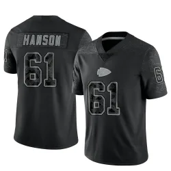 Kansas City Chiefs Men's Limited Black Reflective Jersey (61 C.J. Hanson)