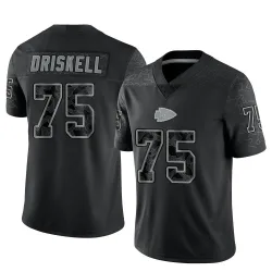 Kansas City Chiefs Men's Limited Black Reflective Jersey (75 Ethan Driskell)