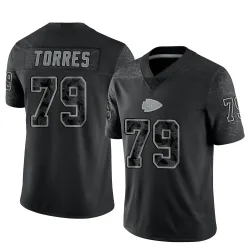 Kansas City Chiefs Men's Limited Black Reflective Jersey (79 Nick Torres)