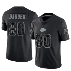 Kansas City Chiefs Men's Limited Black Reflective Jersey (80 Elijhah Badger)