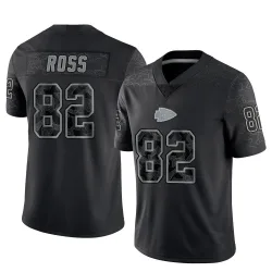 Kansas City Chiefs Men's Limited Black Reflective Jersey (82 Justyn Ross)