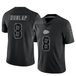 Kansas City Chiefs Men's Limited Black Reflective Jersey (8 Carlos Dunlap)