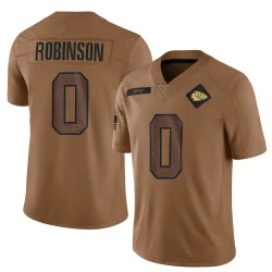 Kansas City Chiefs Men's Limited Brown 2023 Salute To Service Jersey (0 Janarius Robinson)