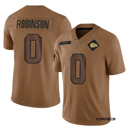 Kansas City Chiefs Men's Limited Brown 2023 Salute To Service Jersey (0 Janarius Robinson)