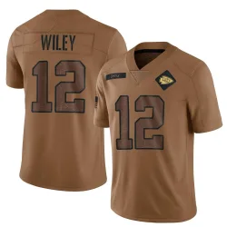 Kansas City Chiefs Men's Limited Brown 2023 Salute To Service Jersey (12 Jared Wiley)