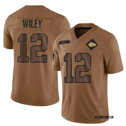 Kansas City Chiefs Men's Limited Brown 2023 Salute To Service Jersey (12 Jared Wiley)