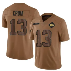 Kansas City Chiefs Men's Limited Brown 2023 Salute To Service Jersey (13 Dustin Crum)