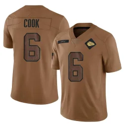 Kansas City Chiefs Men's Limited Brown 2023 Salute To Service Jersey (6 Bryan Cook)