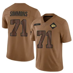 Kansas City Chiefs Men's Limited Brown 2023 Salute To Service Jersey (71 Josh Simmons)