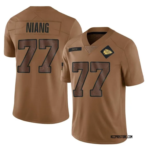 Kansas City Chiefs Men's Limited Brown 2023 Salute To Service Jersey (77 Lucas Niang)