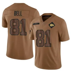 Kansas City Chiefs Men's Limited Brown 2023 Salute To Service Jersey (81 Blake Bell)