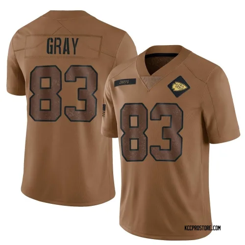 Kansas City Chiefs Men's Limited Brown 2023 Salute To Service Jersey (83 Noah Gray)