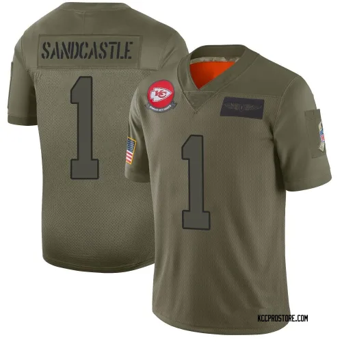 Kansas City Chiefs Men's Limited Camo 2019 Salute to Service Jersey (1 Leon Sandcastle)