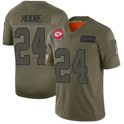 Kansas City Chiefs Men's Limited Camo 2019 Salute to Service Jersey (24 Skyy Moore)
