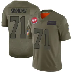 Kansas City Chiefs Men's Limited Camo 2019 Salute to Service Jersey (71 Josh Simmons)