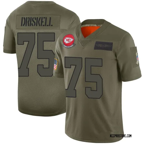 Kansas City Chiefs Men's Limited Camo 2019 Salute to Service Jersey (75 Ethan Driskell)
