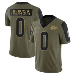 Kansas City Chiefs Men's Limited Olive 2021 Salute To Service Jersey (0 Janarius Robinson)