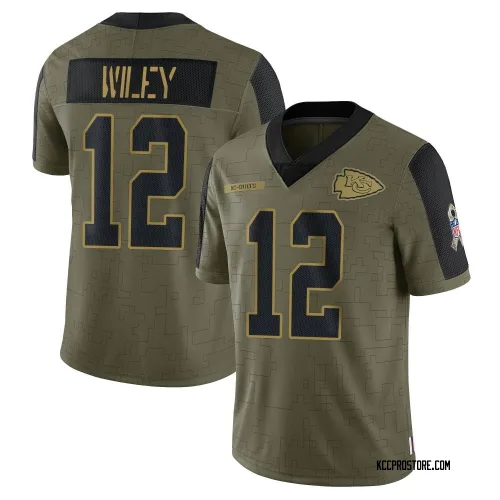 Kansas City Chiefs Men's Limited Olive 2021 Salute To Service Jersey (12 Jared Wiley)