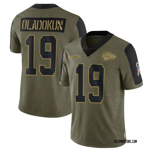 Kansas City Chiefs Men's Limited Olive 2021 Salute To Service Jersey (19 Chris Oladokun)