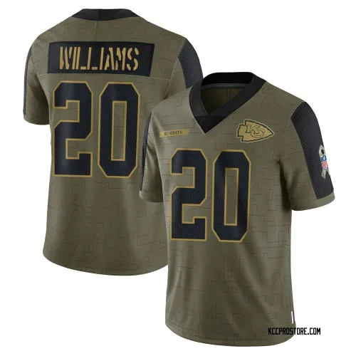 Kansas City Chiefs Men's Limited Olive 2021 Salute To Service Jersey (20 Nohl Williams)