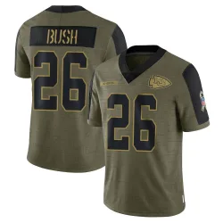 Kansas City Chiefs Men's Limited Olive 2021 Salute To Service Jersey (26 Deon Bush)