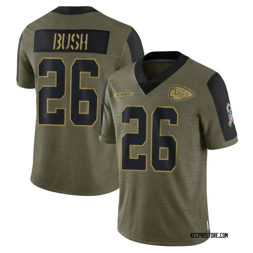 Kansas City Chiefs Men's Limited Olive 2021 Salute To Service Jersey (26 Deon Bush)