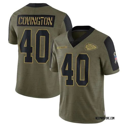 Kansas City Chiefs Men's Limited Olive 2021 Salute To Service Jersey (40 Jacobe Covington)