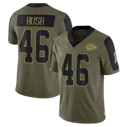 Kansas City Chiefs Men's Limited Olive 2021 Salute To Service Jersey (46 Darius Rush)