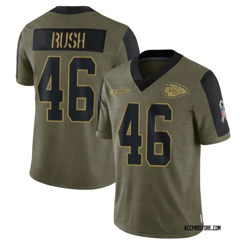 Kansas City Chiefs Men's Limited Olive 2021 Salute To Service Jersey (46 Darius Rush)