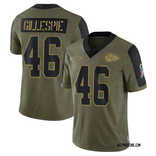 Kansas City Chiefs Men's Limited Olive 2021 Salute To Service Jersey (46 Tyree Gillespie)