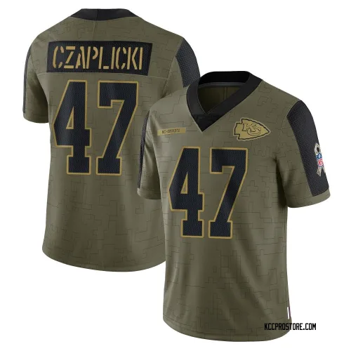 Kansas City Chiefs Men's Limited Olive 2021 Salute To Service Jersey (47 Eddie Czaplicki)