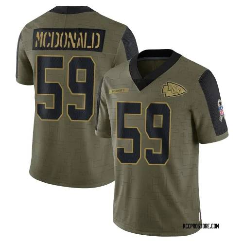 Kansas City Chiefs Men's Limited Olive 2021 Salute To Service Jersey (59 Cooper McDonald)