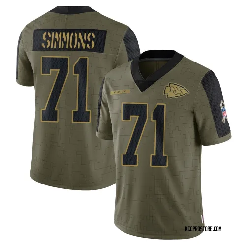 Kansas City Chiefs Men's Limited Olive 2021 Salute To Service Jersey (71 Josh Simmons)