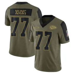 Kansas City Chiefs Men's Limited Olive 2021 Salute To Service Jersey (77 Lucas Niang)