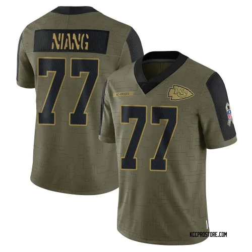 Kansas City Chiefs Men's Limited Olive 2021 Salute To Service Jersey (77 Lucas Niang)