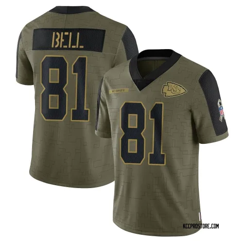 Kansas City Chiefs Men's Limited Olive 2021 Salute To Service Jersey (81 Blake Bell)