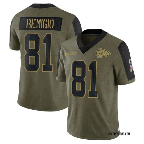 Kansas City Chiefs Men's Limited Olive 2021 Salute To Service Jersey (81 Nikko Remigio)