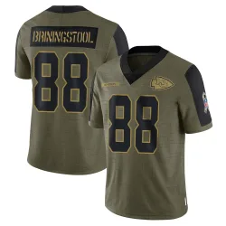Kansas City Chiefs Men's Limited Olive 2021 Salute To Service Jersey (88 Jake Briningstool)