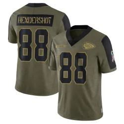 Kansas City Chiefs Men's Limited Olive 2021 Salute To Service Jersey (88 Peyton Hendershot)