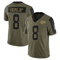 Kansas City Chiefs Men's Limited Olive 2021 Salute To Service Jersey (8 Carlos Dunlap)