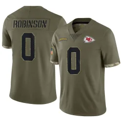Kansas City Chiefs Men's Limited Olive 2022 Salute To Service Jersey (0 Janarius Robinson)