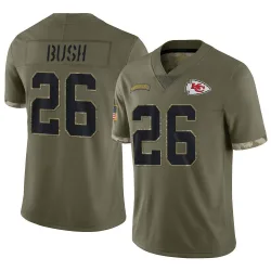 Kansas City Chiefs Men's Limited Olive 2022 Salute To Service Jersey (26 Deon Bush)