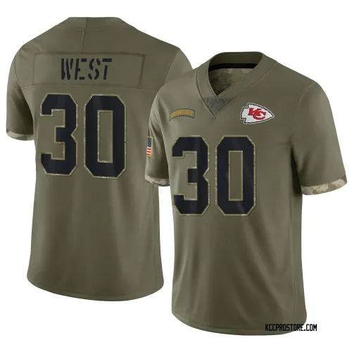 Kansas City Chiefs Men's Limited Olive 2022 Salute To Service Jersey (30 Charcandrick West)